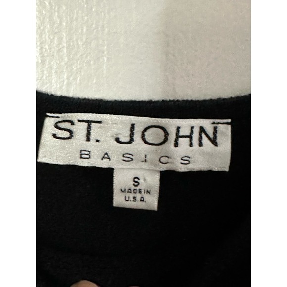 ST JOHN Basics Black Knit Crop Tank Top Whimsigoth Punk Grunge - Small - Picture 3 of 3